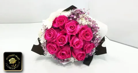 هاند بوكيه روز جوري(10 حبة جوري مع كريز)
