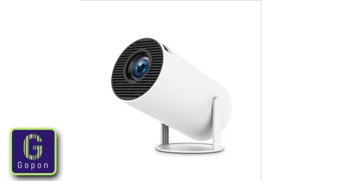 جهاز عرض ذكي محمول بدقة HD مع اتصال WiFi ثنائي النطاق ت تشغيل عن بعد، وتصحيح تلقائي للصور ة مع دعم عرض يصل إلى 130 بوصة