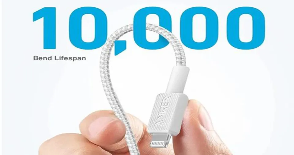 يبل شحن ونقل بيانات من Type-C إلى Lightning طول 1.8 متر 60 واط من أنكر