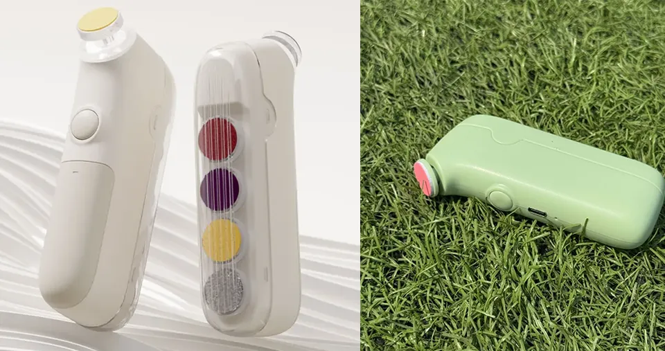 مبرد أظافر كهربائي قابل لإعادة الشحن للأطفال مع إضاءة LED و5 رؤوس برد وسرعتين