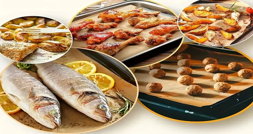 لفة ورق خبز غير لاصق 30 سم × 10 أمتار للاستخدامات المتعددة في الفرن والطهي